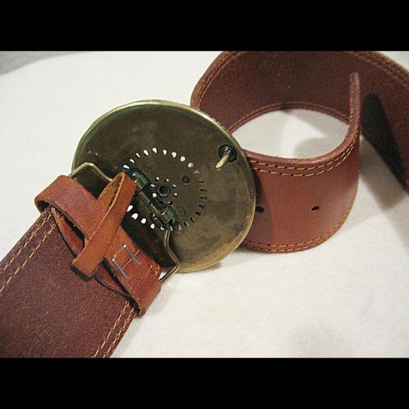 Boho Belt Big Buckle Medallion Wide Leather Belt Bohemian Hippie Vintage Belt - Picture 9 of 9